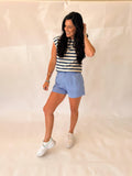 Stephanie navy stripe top