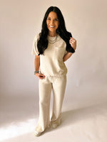 Layne wide leg lounge pants with side slit - thread and supply