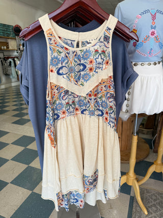 Sarah floral knit tunic dress/top