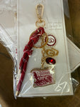 OU Sooners bag charm / key chain