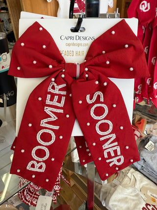 Boomer Sooner alligator clip bow