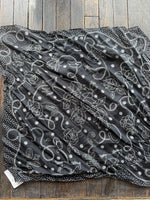 Black and white rose wild rag