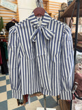 Stacy stripe bow blouse