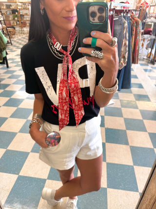 OU Silver and gold bandana slides