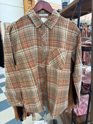 Marna rust & olive plaid