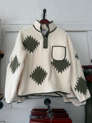 Rowdy Aztec fleece pullover