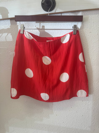 Red & white polka dot skirt