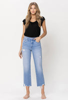 Angie high rise vintage straight crop denim