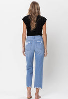 Angie high rise vintage straight crop denim