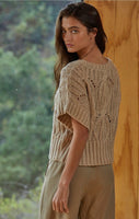 Full of life open knit taupe sweater
