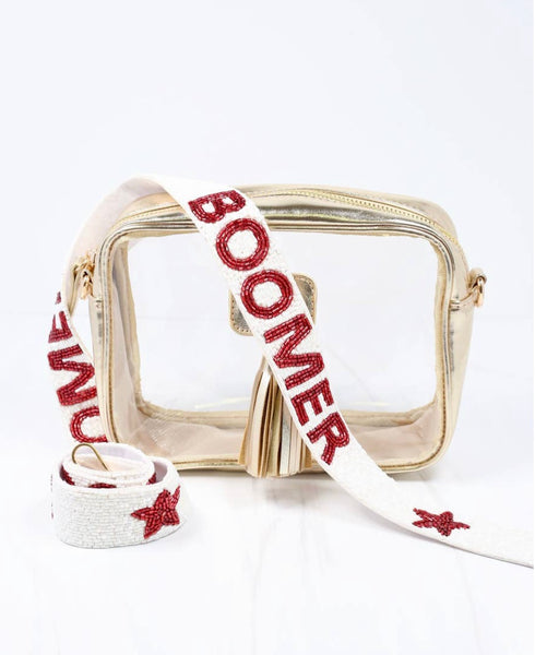 Boomer sooner beaded purse strap