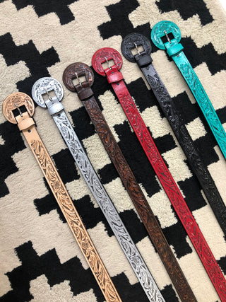 Que Chula tooled belts - 3 colors